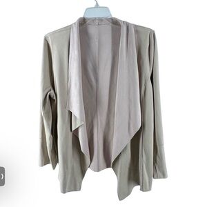 Chico's Travelers Powered TaupeDouble Faced Drape Jacket